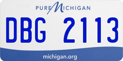 MI license plate DBG2113