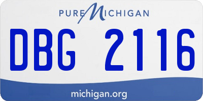 MI license plate DBG2116