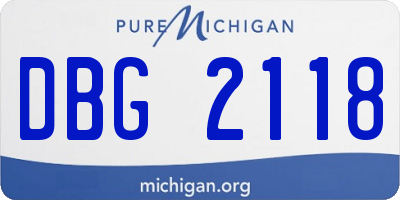 MI license plate DBG2118