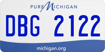 MI license plate DBG2122