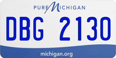 MI license plate DBG2130