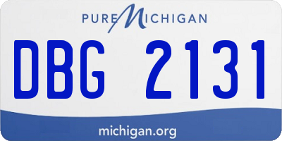 MI license plate DBG2131