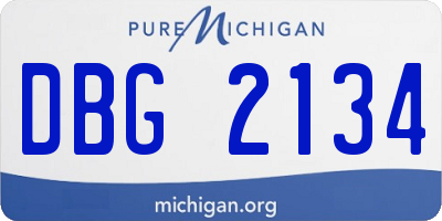 MI license plate DBG2134