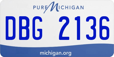 MI license plate DBG2136