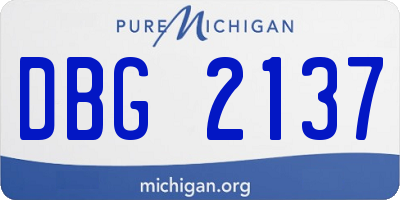 MI license plate DBG2137