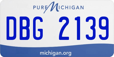 MI license plate DBG2139