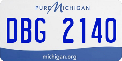 MI license plate DBG2140