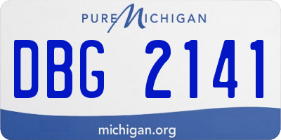 MI license plate DBG2141
