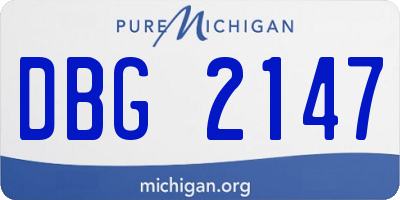 MI license plate DBG2147