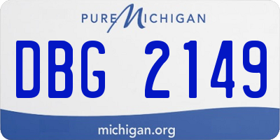 MI license plate DBG2149