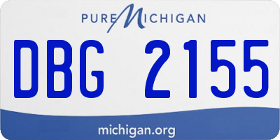 MI license plate DBG2155