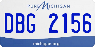MI license plate DBG2156