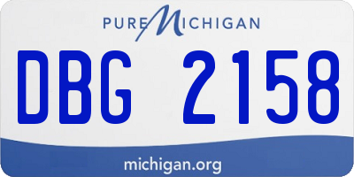 MI license plate DBG2158
