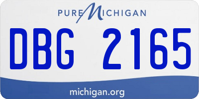 MI license plate DBG2165