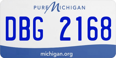 MI license plate DBG2168