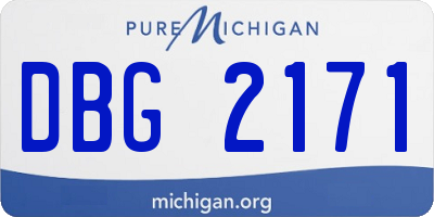 MI license plate DBG2171