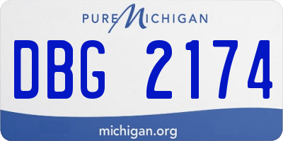 MI license plate DBG2174
