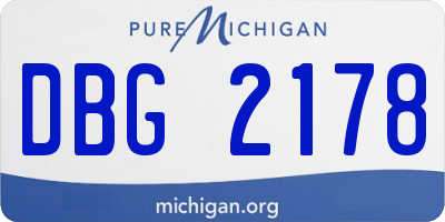 MI license plate DBG2178