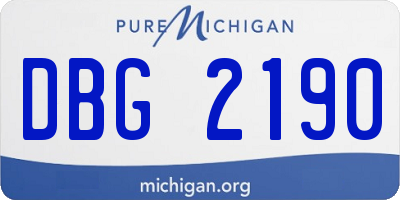 MI license plate DBG2190