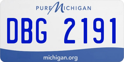 MI license plate DBG2191
