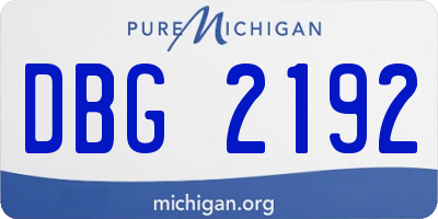 MI license plate DBG2192