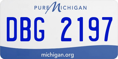 MI license plate DBG2197