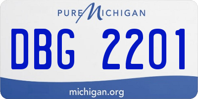 MI license plate DBG2201