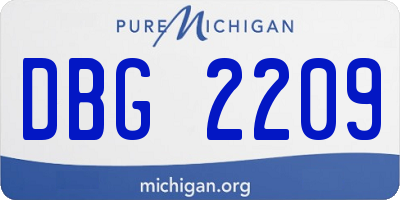 MI license plate DBG2209