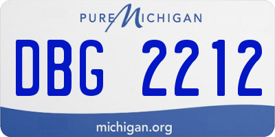 MI license plate DBG2212