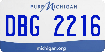MI license plate DBG2216