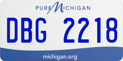 MI license plate DBG2218