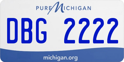 MI license plate DBG2222