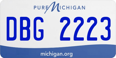 MI license plate DBG2223
