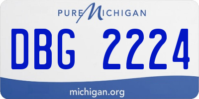 MI license plate DBG2224