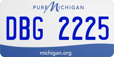 MI license plate DBG2225