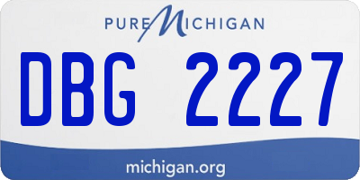 MI license plate DBG2227