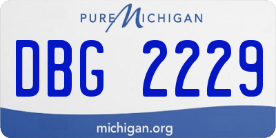 MI license plate DBG2229