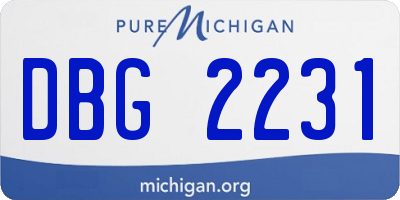 MI license plate DBG2231