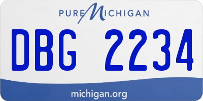 MI license plate DBG2234