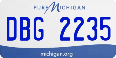 MI license plate DBG2235