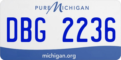 MI license plate DBG2236