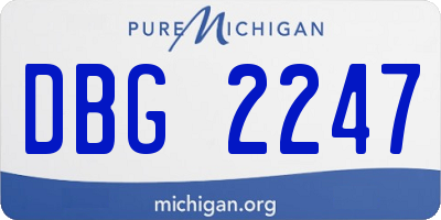 MI license plate DBG2247