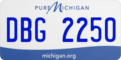 MI license plate DBG2250