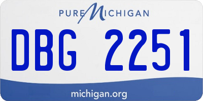MI license plate DBG2251