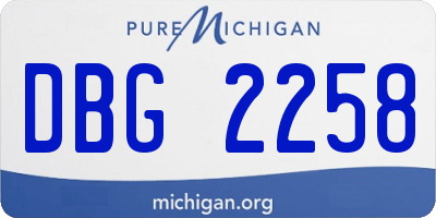 MI license plate DBG2258