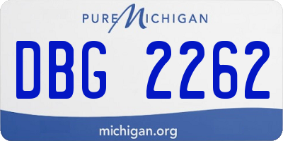 MI license plate DBG2262