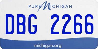 MI license plate DBG2266