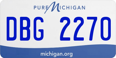 MI license plate DBG2270