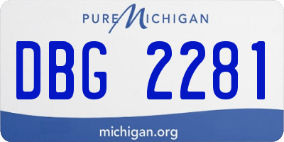 MI license plate DBG2281