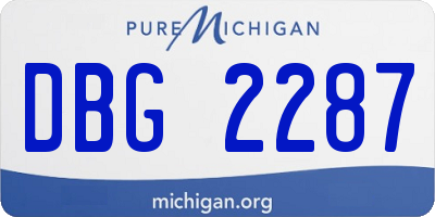 MI license plate DBG2287